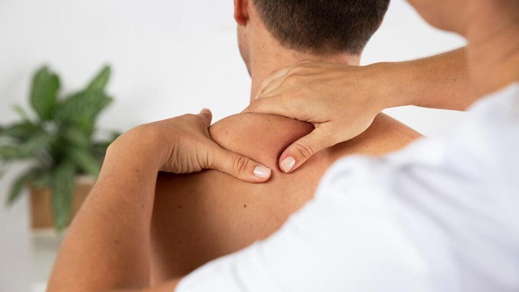 Calm massage therapy room in Surrey
