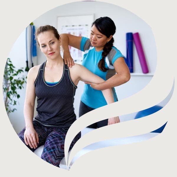 Physiotherapist helping patient at Guildford ARZ location